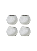 Serene Spaces Living Small Free-Form Edge Glazed Ceramic Bowl, Centerpiece for Vintage Weddings, Events, Measures 6" Long, 5.5" Wide, 2.75" Tall