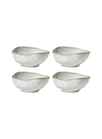 Serene Spaces Living Small Free-Form Edge Glazed Ceramic Bowl, Centerpiece for Vintage Weddings, Events, Measures 6" Long, 5.5" Wide, 2.75" Tall
