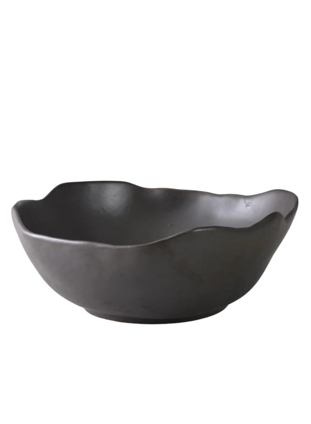 Serene Spaces Living Small Free-Form Edge Glazed Ceramic Bowl, Centerpiece for Vintage Weddings, Events, Measures 6" Long, 5.5" Wide, 2.75" Tall