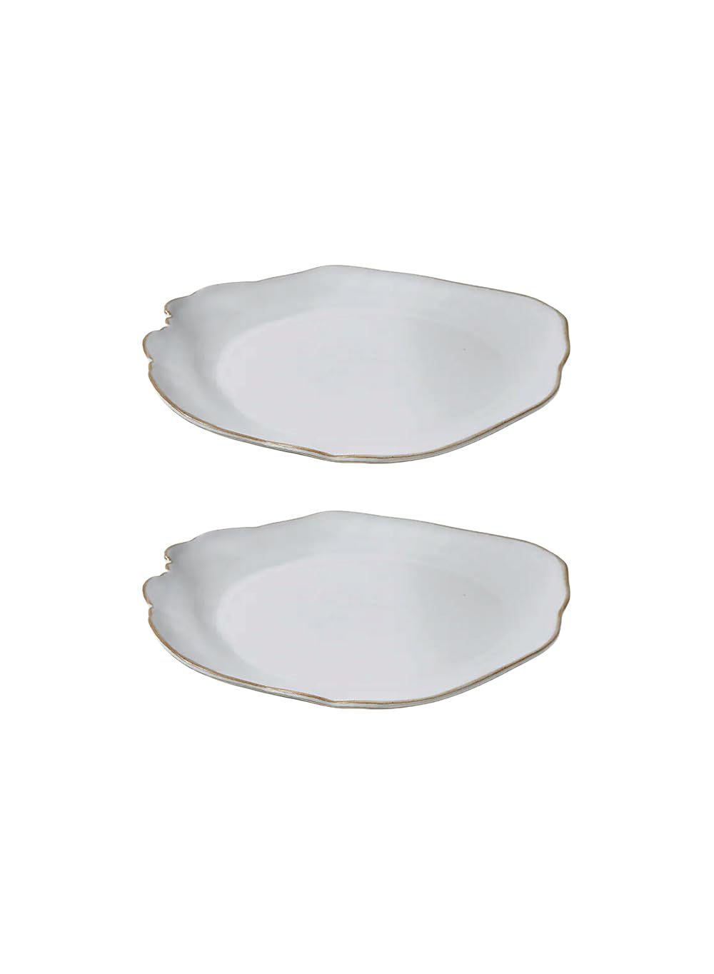 Serene Spaces Living Small Free-Form Edge Glazed Ceramic Bowl, Centerpiece for Vintage Weddings, Events, Measures 6" Long, 5.5" Wide, 2.75" Tall
