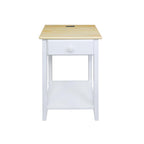 Casual Home Owl Night Stand with USB Port Charging Station and Drawer, 17.5"W x 14.25"D x 24.5"H, Warm Brown