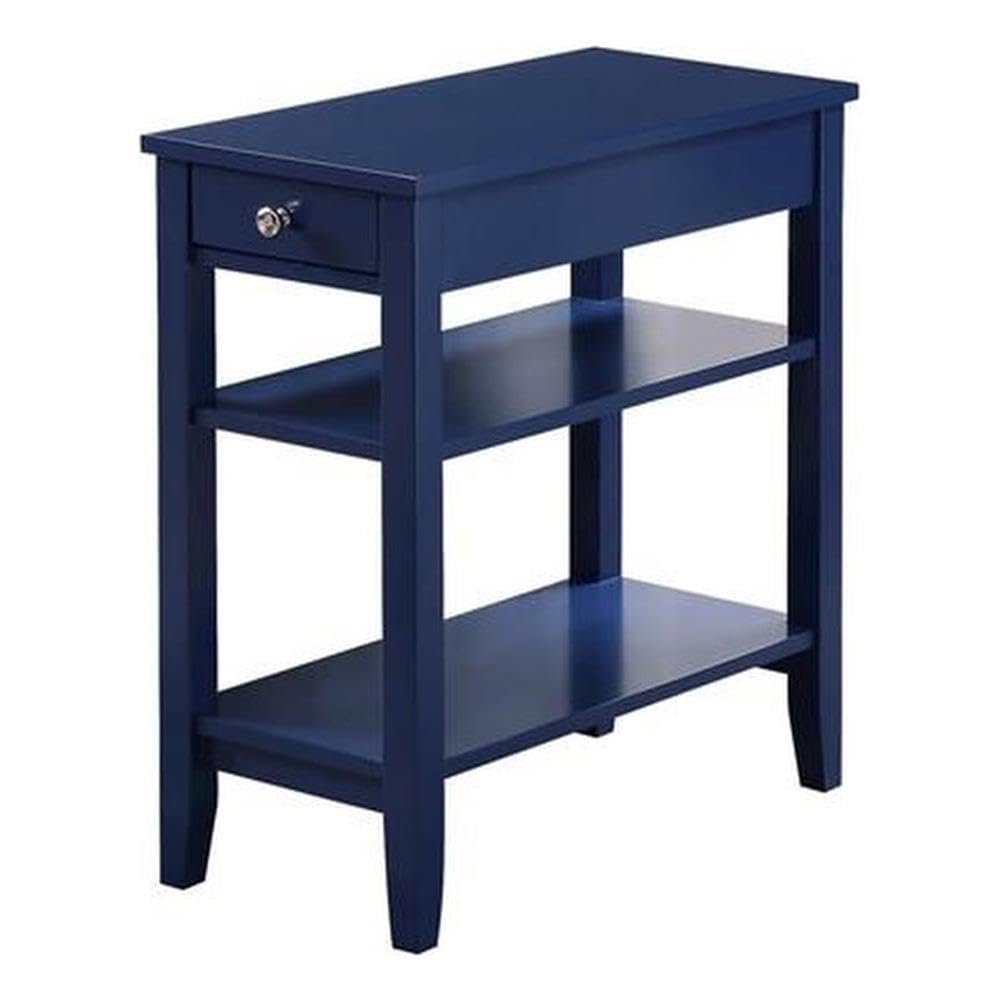 Convenience Concepts American Heritage Chairside End Table with Drawer 23.5" - Classic Living Room Table with Storage Shelf, Bedroom Nightstand, Cherry