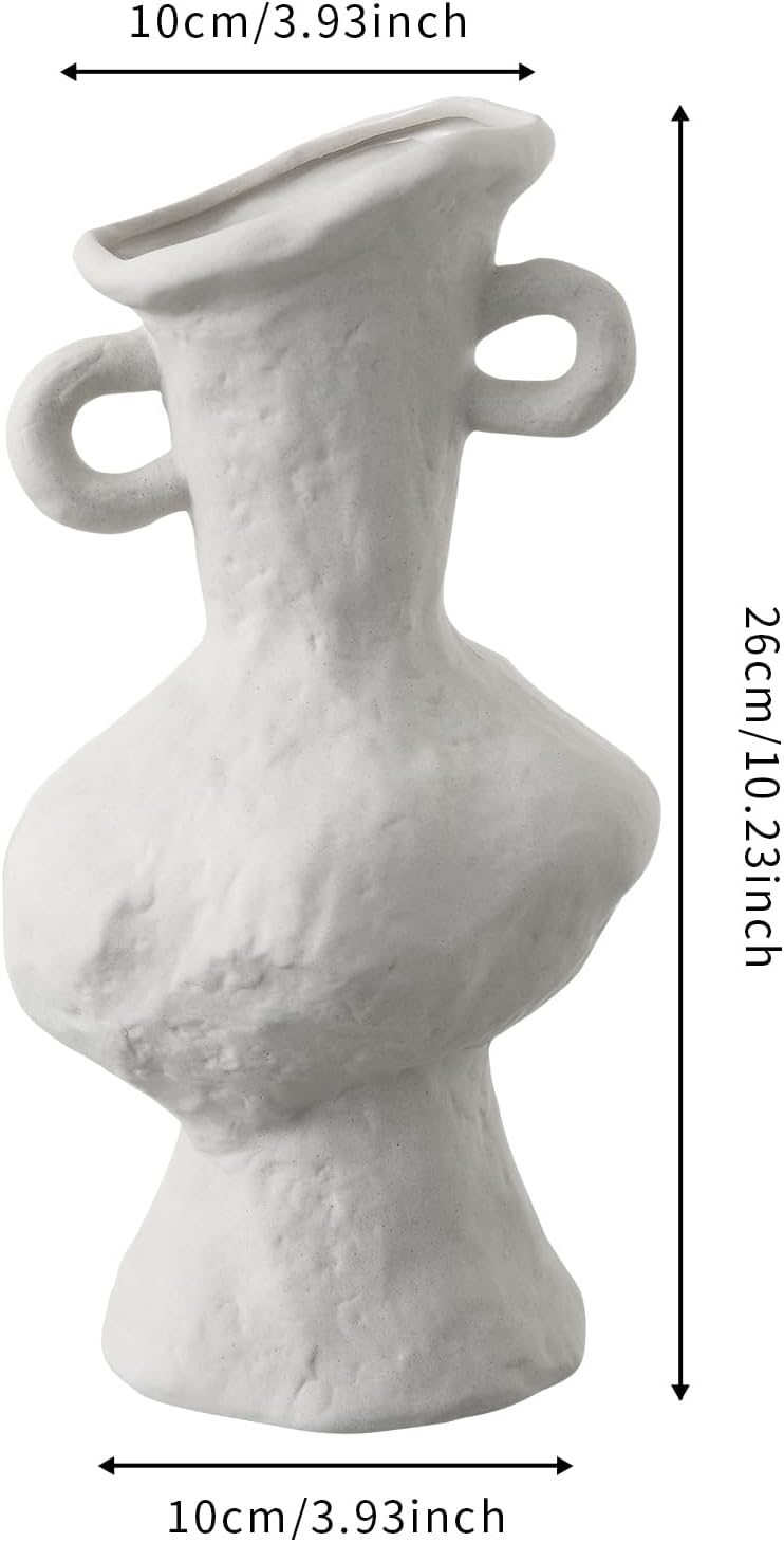 Handmade Rustic Ceramic vase for Flowers Unique Decorative Pottery Vase for Farmhouse Home Office Decor