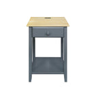 Casual Home Owl Night Stand with USB Port Charging Station and Drawer, 17.5"W x 14.25"D x 24.5"H, Warm Brown