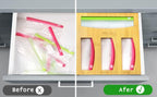 Bamboo Food Bag Storage Organizer for Kitchen Drawer, Baggie Holder for Solimo, Glad, Hefty Gallon, Quart, Sandwich and Snack Variety Size Bags (1 Box 4 Slots)