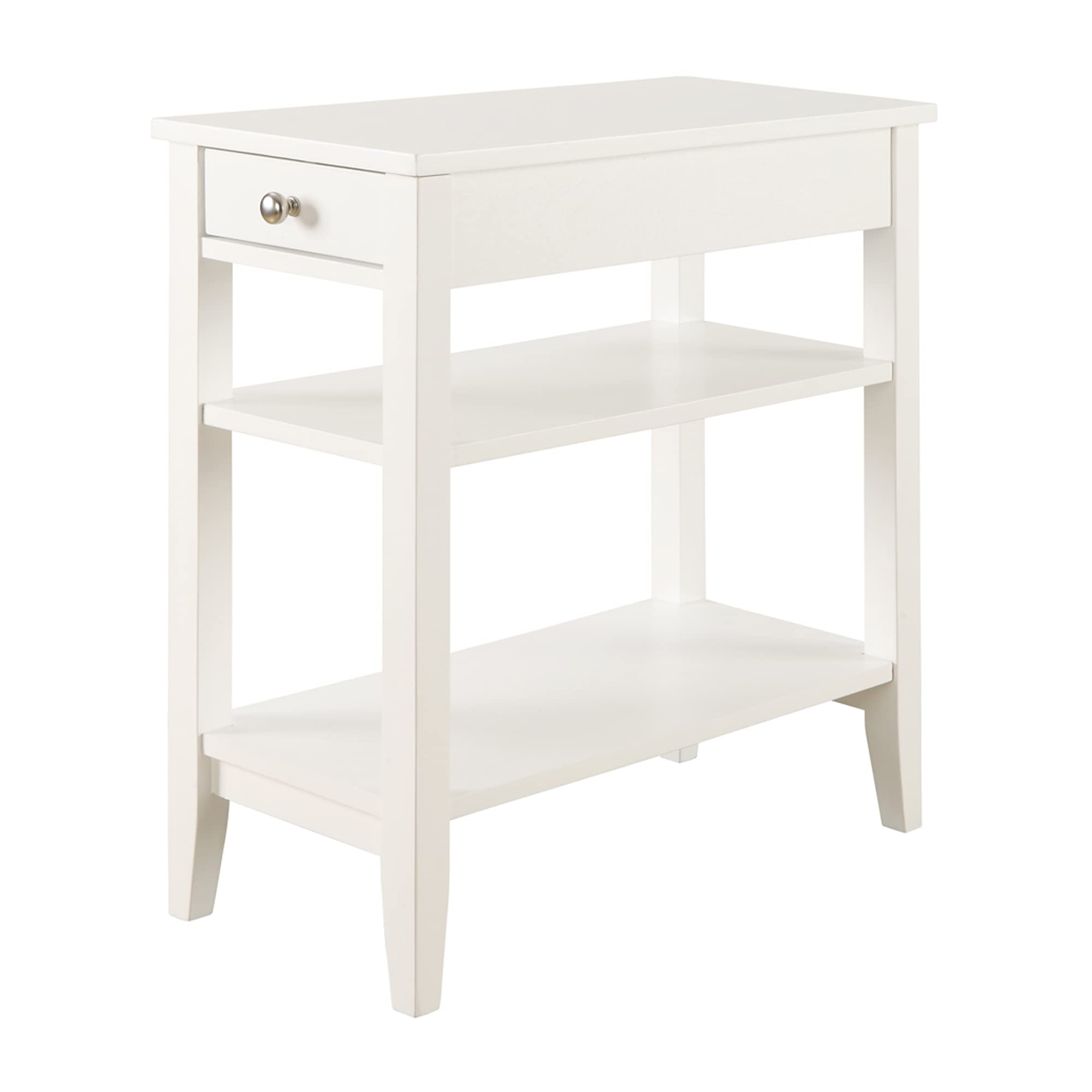 Convenience Concepts American Heritage Chairside End Table with Drawer 23.5" - Classic Living Room Table with Storage Shelf, Bedroom Nightstand, Cherry