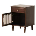 GVAwood Black Walnut, Poplar Solid Wood American Retro Nightstand 16.5x15.7x22.8 inch / 42x40x58cm / Dark Walnut Color/Poplar Solid Wood Left-Hand Door Nightstand