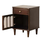 GVAwood Black Walnut, Poplar Solid Wood American Retro Nightstand 16.5x15.7x22.8 inch / 42x40x58cm / Dark Walnut Color/Poplar Solid Wood Left-Hand Door Nightstand