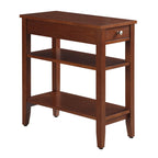 Convenience Concepts American Heritage Chairside End Table with Drawer 23.5" - Classic Living Room Table with Storage Shelf, Bedroom Nightstand, Cherry