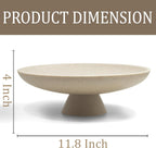 LIN CHUAN Large Decorative Bowl, Modern Resin Pedestal Bowl for Home Decor, Stylish Fruit Bowl for Kitchen Counter, Chic Key Holder for Entry Table, Beige