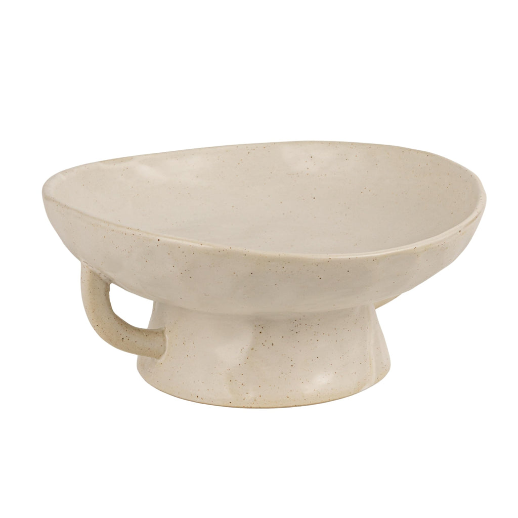 Creative Co-Op Stoneware Bowl w Reactive Glaze, White