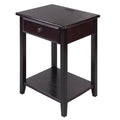 Casual Home Owl Night Stand with USB Port Charging Station and Drawer, 17.5"W x 14.25"D x 24.5"H, Warm Brown