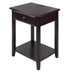 Casual Home Owl Night Stand with USB Port Charging Station and Drawer, 17.5"W x 14.25"D x 24.5"H, Warm Brown