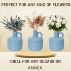 Annex Large Ceramic Handmade Bud Vase, Perfect for Pampas Grass, Book Vase for Flowers, Boho Room Decor for Home, Table, Shelf, Floor, Centerpiece or Book Display