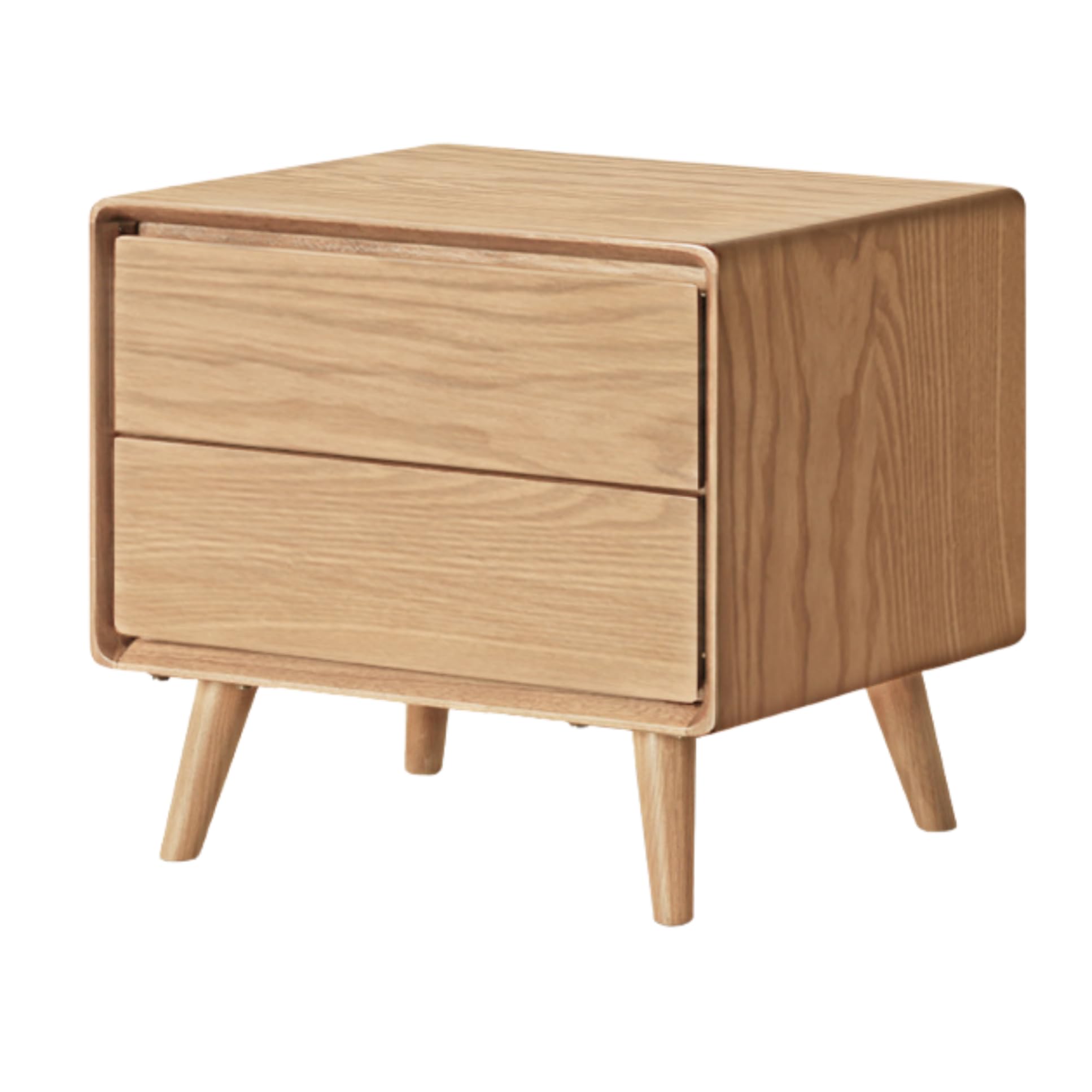GVAwood Black Walnut, South American Walnut, White Ash, Oak, Red Zebrawood Solid Wood Classic Nightstand. 19.6x13.8x18.5 inch / 50x35x47cm / Natural Wood Color/White Ash Solid Wood 0.5m Nightstand