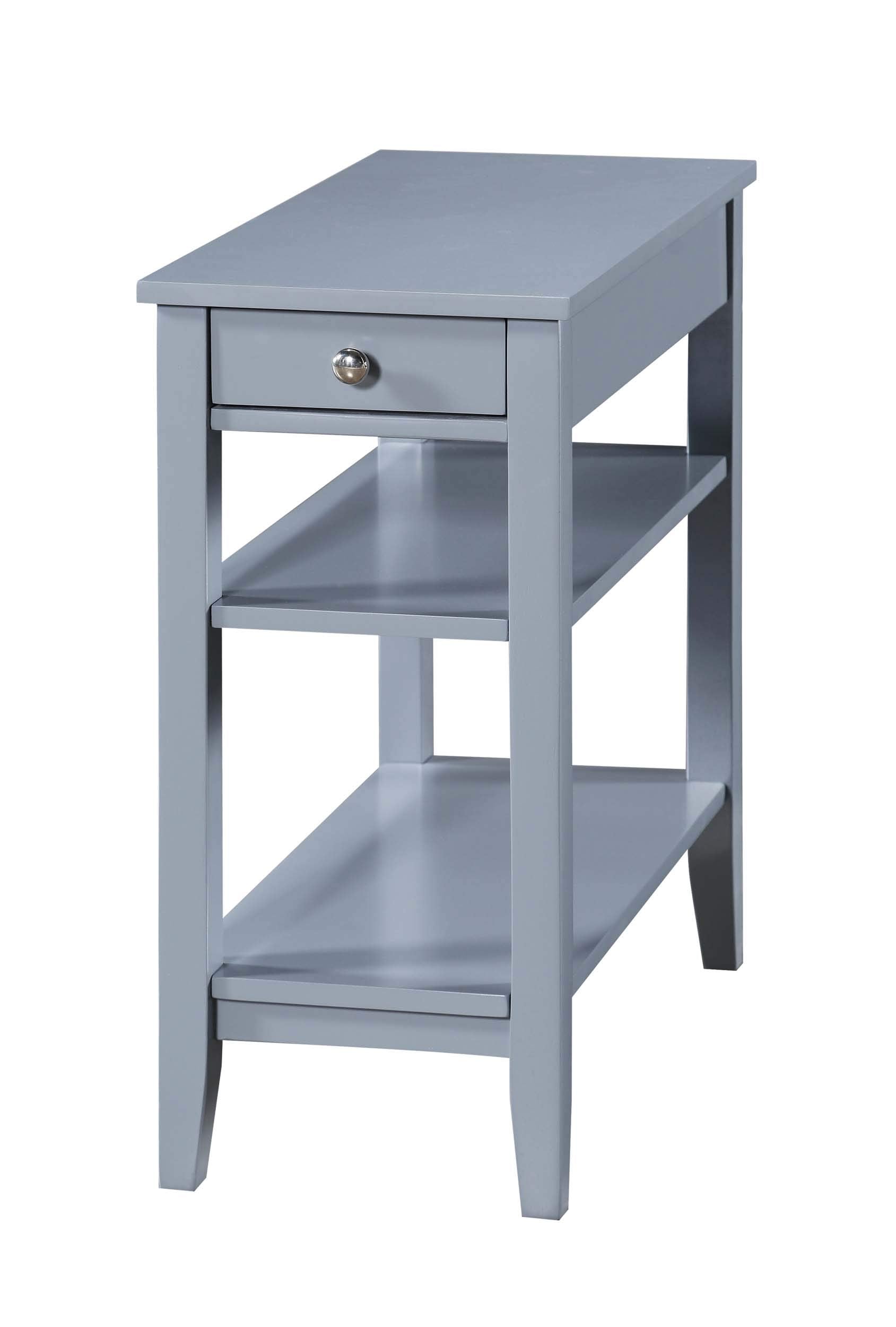 Convenience Concepts American Heritage Chairside End Table with Drawer 23.5" - Classic Living Room Table with Storage Shelf, Bedroom Nightstand, Cherry