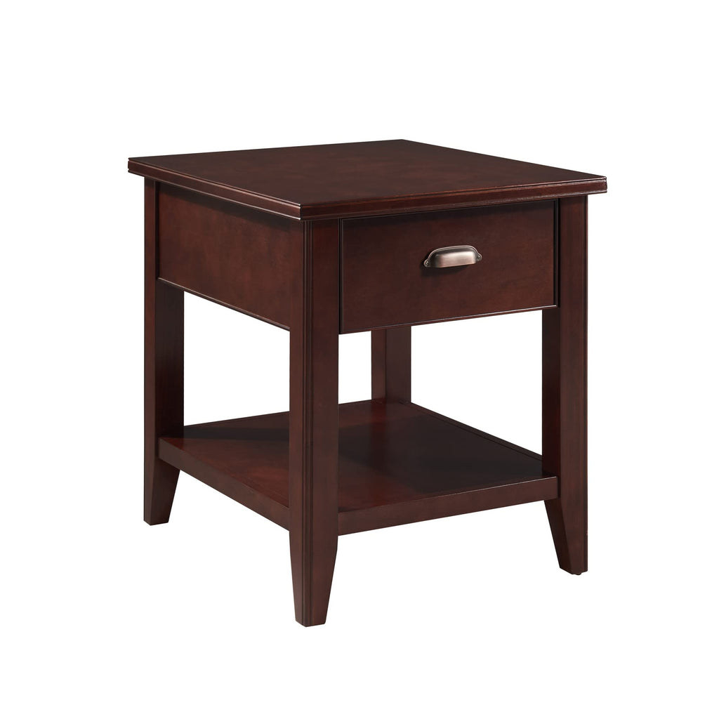 Leick Home Mission End Table, Solid Wood, 1 Storage Drawer, Secret Compartment, Bottom Display Shelf, Easy-Assembly, For Living Room/Bedroom, Russet, 24.0 in. L x 20.0 in. W x 24.0 in. H, 9066-SC