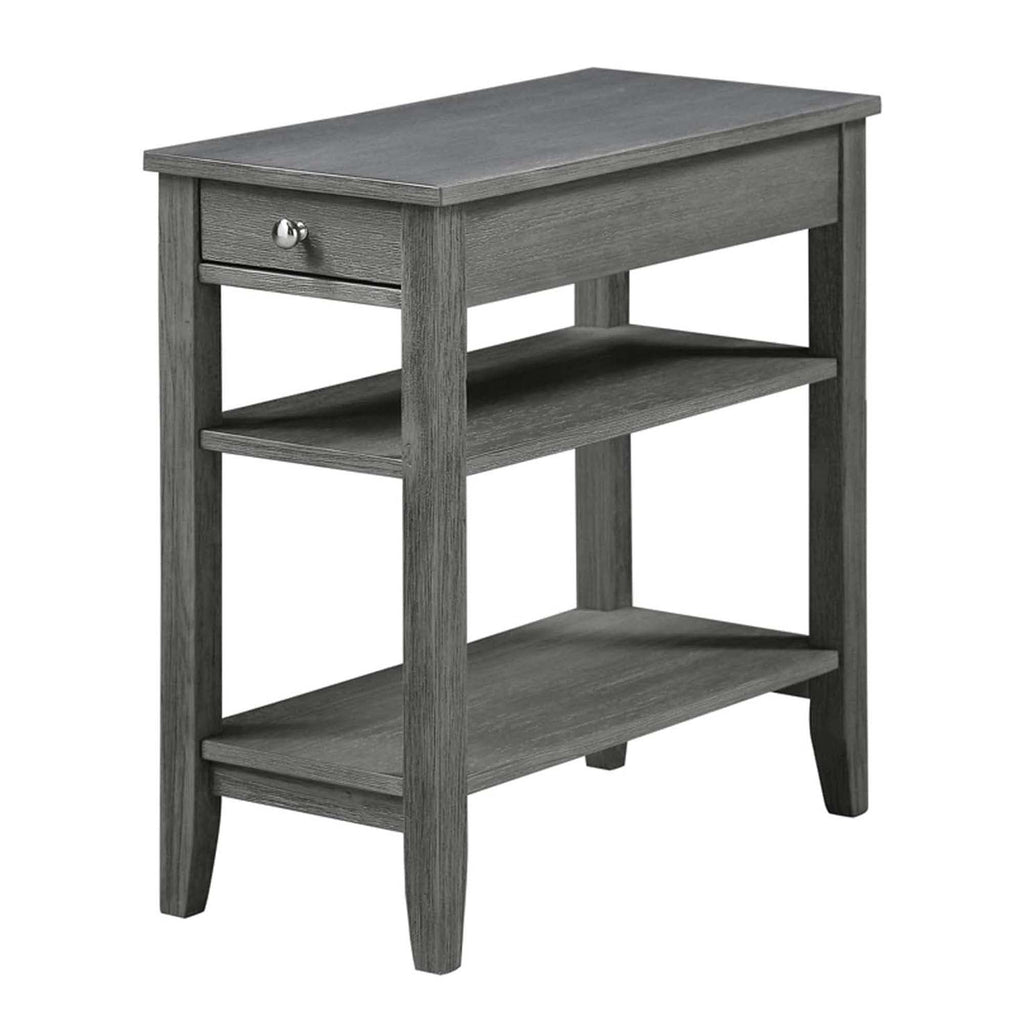 Convenience Concepts American Heritage Chairside End Table with Drawer 23.5" - Classic Living Room Table with Storage Shelf, Bedroom Nightstand, Cherry