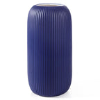 Ceramic Vase for Flowers – Modern Small Ribbed Textured Flower Vase for Home Decor, Pampas Grass, Decorative, Farmhouse, Coffee Table, Kitchen Centerpieces, Bookshelf and Home Living (White)