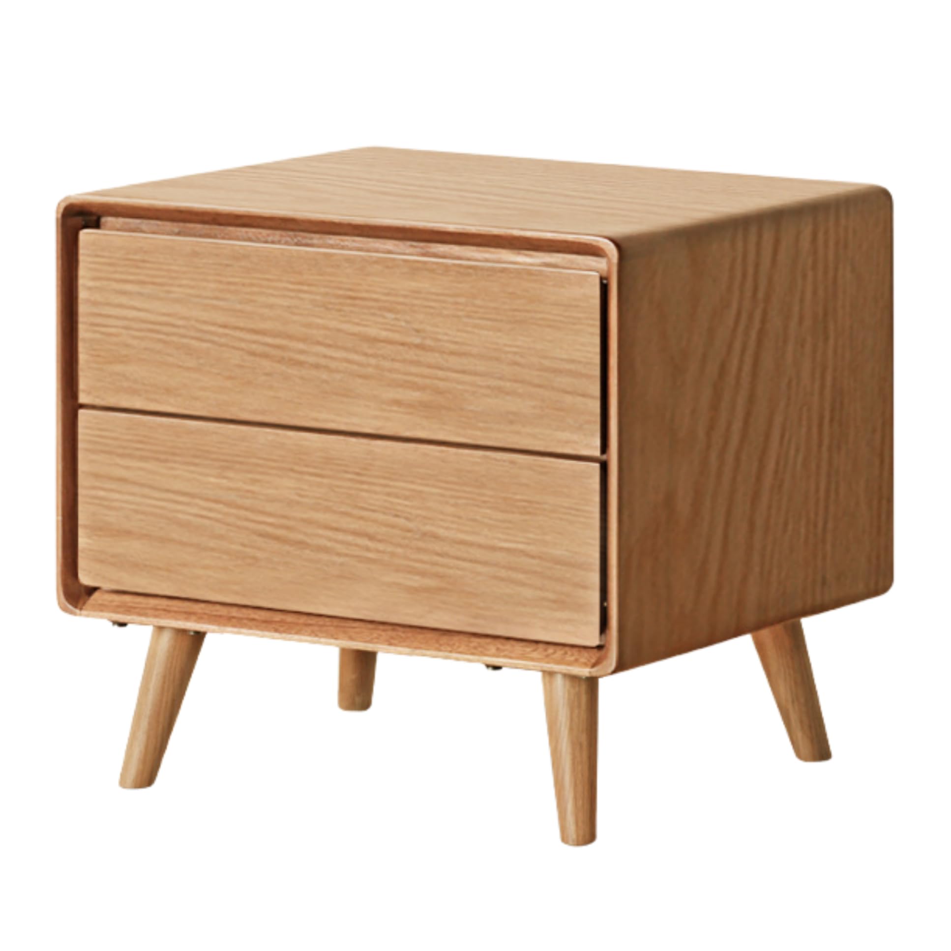 GVAwood Black Walnut, South American Walnut, White Ash, Oak, Red Zebrawood Solid Wood Classic Nightstand. 19.6x13.8x18.5 inch / 50x35x47cm / Natural Wood Color/White Ash Solid Wood 0.5m Nightstand