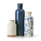 CUCUMI Ceramic Vase Set of 5, Home Decor Farmhouse Décor Handmade Pottery Vases for Pampas Grass, Dried Fresh Flowers, Table, Living Room, Kitchen, Shelf, Entryway Mantel Neutral Tones