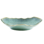 Large Ceramic Decorative Bowl – Blue Reactive Glaze Centerpiece Bowl, Modern Coffee Table Decor Dish, Entryway Catchall Key Bowl, Decorative Fruit Bowl for Dining Table Living Room (12” Dish)