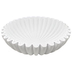 YMXYJM Large Decorative Bowl, Modern Handicraft Bowls for Home Decor, Fruit Bowl for Kitchen Counter, Ruffle Decor, Stylish Key Bowl for Entry Table, Artificial Stone Beige