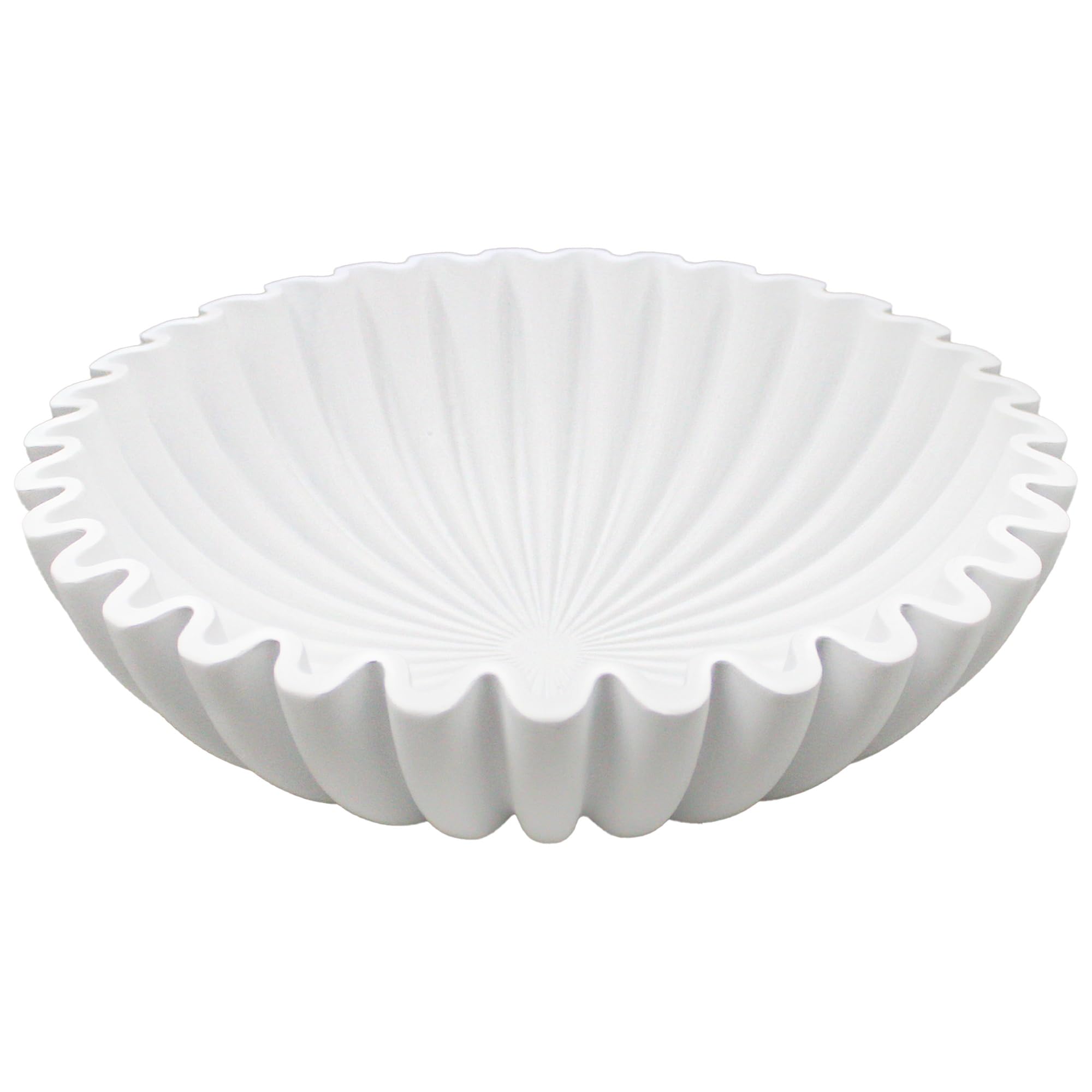 YMXYJM Large Decorative Bowl, Modern Handicraft Bowls for Home Decor, Fruit Bowl for Kitchen Counter, Ruffle Decor, Stylish Key Bowl for Entry Table, Artificial Stone Beige