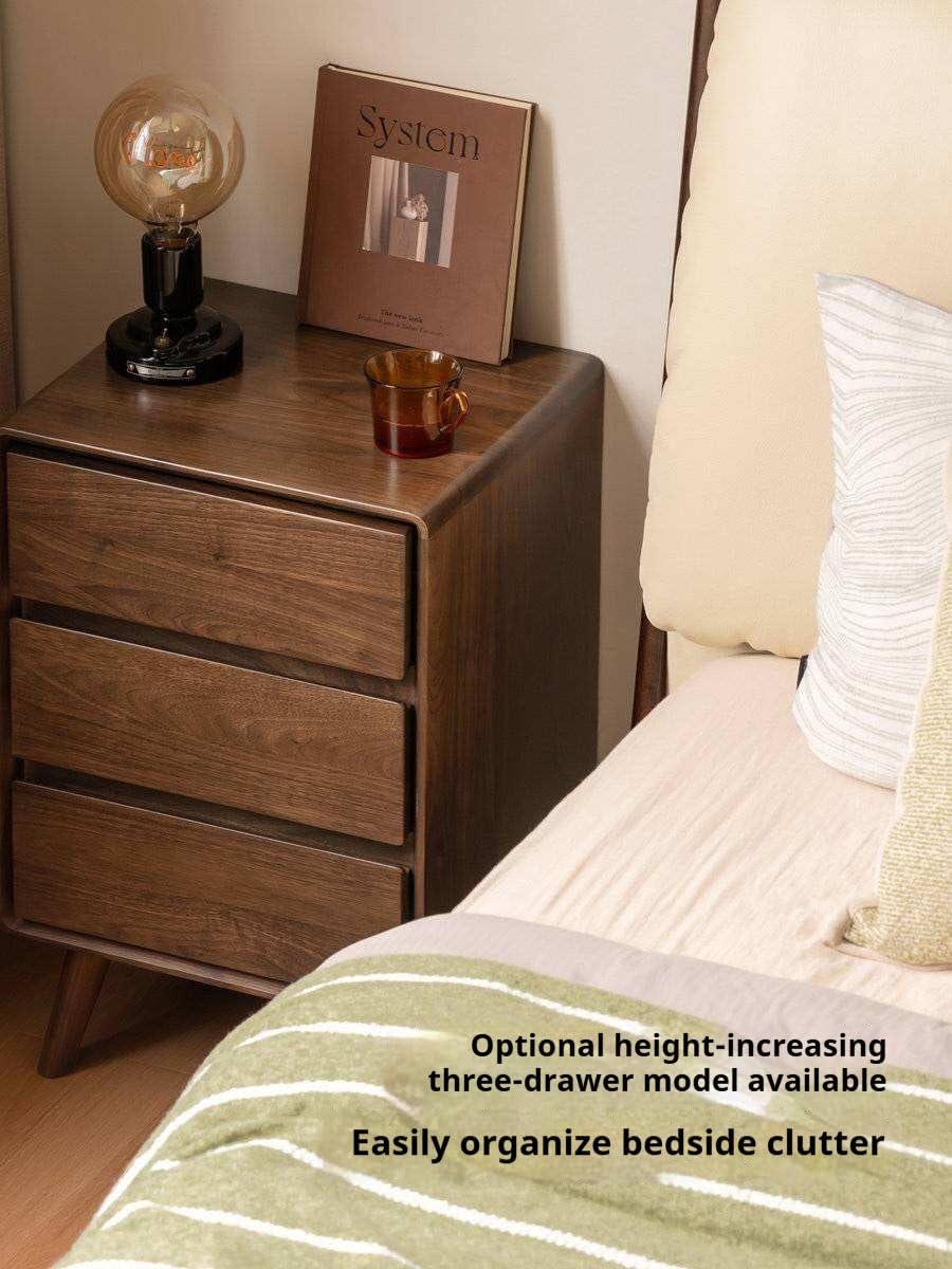 GVAwood Black Walnut, South American Walnut, White Ash, Oak, Red Zebrawood Solid Wood Classic Nightstand. 19.6x13.8x18.5 inch / 50x35x47cm / Natural Wood Color/White Ash Solid Wood 0.5m Nightstand