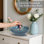 10" Decorative Bowl,Ceramic Fruit Bowl for Kitchen Counter,Coffee Table, Dining Room,Table Centerpiece Bowel,Entryway Key Holder & Jewelry Organizer (Ocean Blue)