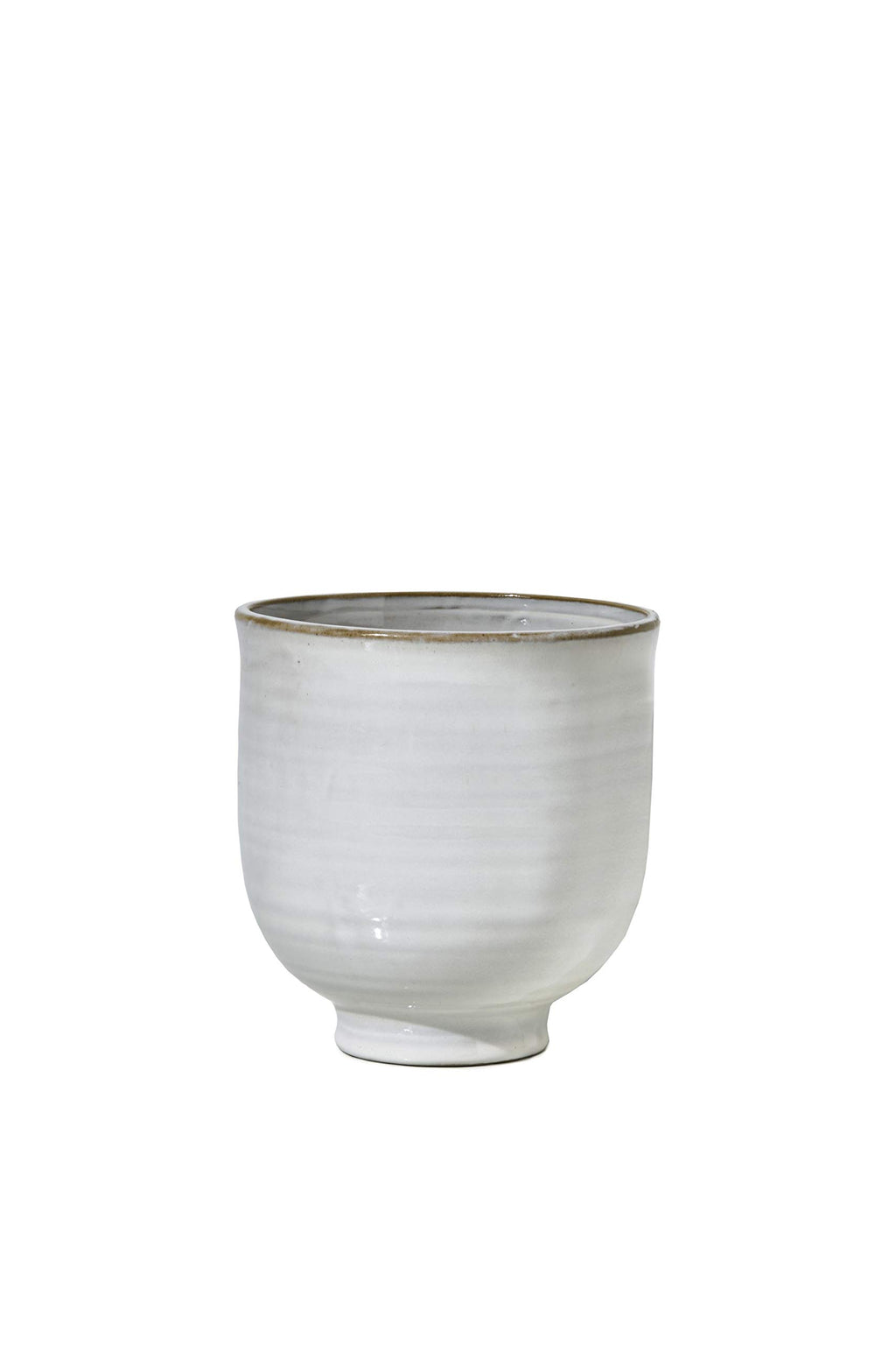 Serene Spaces Living Small Free-Form Edge Glazed Ceramic Bowl, Centerpiece for Vintage Weddings, Events, Measures 6" Long, 5.5" Wide, 2.75" Tall