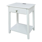 Casual Home Owl Night Stand with USB Port Charging Station and Drawer, 17.5"W x 14.25"D x 24.5"H, Warm Brown