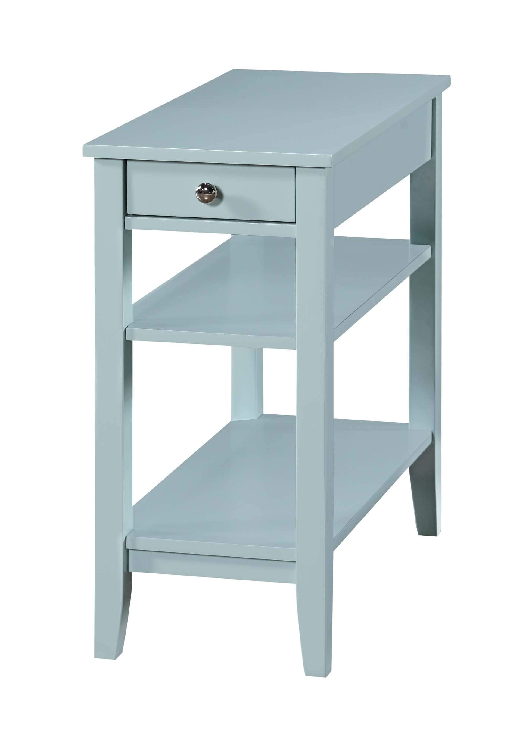 Convenience Concepts American Heritage Chairside End Table with Drawer 23.5" - Classic Living Room Table with Storage Shelf, Bedroom Nightstand, Cherry