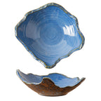 8" Small Ceramic Decorative Bowl 1 Pice – Irregular Rim Reactive Glaze Candy Plate, Berry Bowl, Entryway Catchall, Japanese Style Fruit Dish for Tabletop or Home Decor (Reactive Glaze)