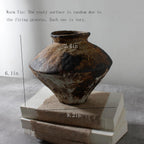 Rusty Ceramic Vase, Wabi Sabi Decorative Pottery Flower Vase for Centerpieces, Table, Living Room, Bedroom, Bathroom, Retro Country Farmhouse Decor