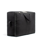 Soft Canvas Storage Bags with Zipper. Thick Breathable, 2pc King/Queen Comforter Organizer. Four Carrying Handles and Window. Large 25x19x9in Bag for Sheets Blankets Bedding Pillows, Clothes