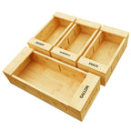 SpaceAid Bag Storage Organizer for Kitchen Drawer, Bamboo Organizer, Compatible with Gallon, Quart, Sandwich and Snack Variety Size Bag (4 Pack)