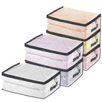 Fixwal 2pcs Small Comforter Storage Bags with Zipper 35L Capacity, Clear Plastic Closet Storage and Organizers for Clothing Sweaters Bedding Blankets
