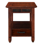 Leick Home Mission End Table, Solid Wood, 1 Storage Drawer, Secret Compartment, Bottom Display Shelf, Easy-Assembly, For Living Room/Bedroom, Russet, 24.0 in. L x 20.0 in. W x 24.0 in. H, 9066-SC
