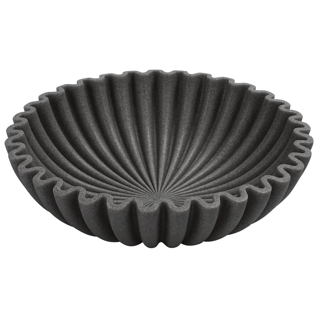 YMXYJM Large Decorative Bowl, Modern Handicraft Bowls for Home Decor, Fruit Bowl for Kitchen Counter, Ruffle Decor, Stylish Key Bowl for Entry Table, Artificial Stone Beige