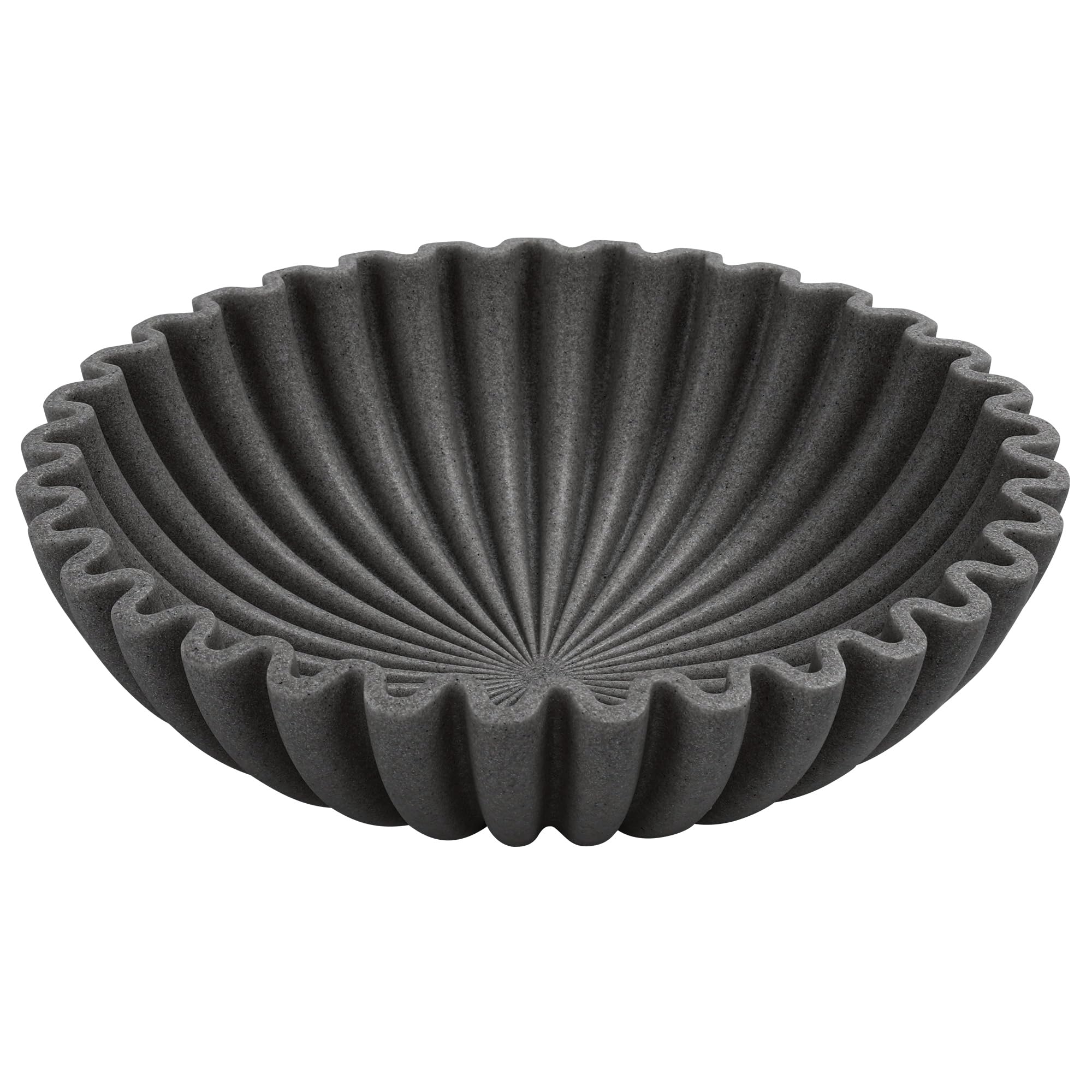 YMXYJM Large Decorative Bowl, Modern Handicraft Bowls for Home Decor, Fruit Bowl for Kitchen Counter, Ruffle Decor, Stylish Key Bowl for Entry Table, Artificial Stone Beige