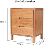 Nightstand, Solid Wood Small End Table w/3 Drawers, Modern Bedside Tables, Mid Century Night Stand, Bed Side Table, 15.75" W x 13.78" D x 21.65" H (Natural)