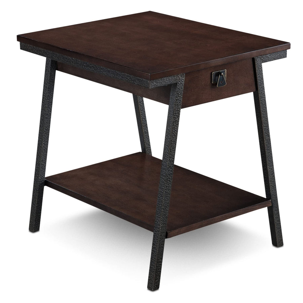 Leick Home Mission End Table, Solid Wood Construction, 1 Storage Drawer, Bottom Display Shelf, Slatted Sides, Easy-Assembly, Medium Oak, 25.0 in. W x 22.0 in. L x 23.0 In. H, 8207