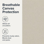 Household Essentials Canvas Sweater Storage Bags 2 Pack, Breathable Under Bed & Closet Organizer with Clear Window & Zipper, Soft-Sided Storage for Sweaters, Blankets & Linens