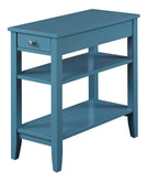 Convenience Concepts American Heritage Chairside End Table with Drawer 23.5" - Classic Living Room Table with Storage Shelf, Bedroom Nightstand, Cherry