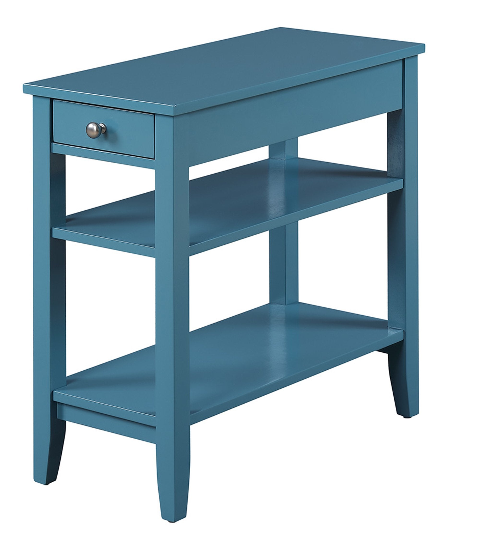 Convenience Concepts American Heritage Chairside End Table with Drawer 23.5" - Classic Living Room Table with Storage Shelf, Bedroom Nightstand, Cherry