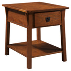 Leick Home Mission End Table, Solid Wood Construction, 1 Storage Drawer, Bottom Display Shelf, Slatted Sides, Easy-Assembly, Medium Oak, 25.0 in. W x 22.0 in. L x 23.0 In. H, 8207