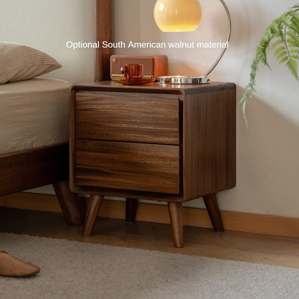 GVAwood Black Walnut, South American Walnut, White Ash, Oak, Red Zebrawood Solid Wood Classic Nightstand. 19.6x13.8x18.5 inch / 50x35x47cm / Natural Wood Color/White Ash Solid Wood 0.5m Nightstand