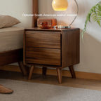 GVAwood Black Walnut, South American Walnut, White Ash, Oak, Red Zebrawood Solid Wood Classic Nightstand. 19.6x13.8x18.5 inch / 50x35x47cm / Natural Wood Color/White Ash Solid Wood 0.5m Nightstand