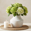 Ceramic Vase for Home Decor - 9.53 Inch Large White Farmhouse Vase, Rustic Handmade Flower Vase for Table Centerpiece, Living Room Shelf, Kitchen & Wedding Decor